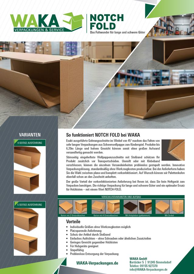WAKA Verpackungen — Produktflyer