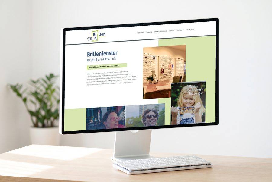 Webdesign für Brillenfenster
