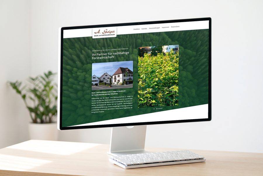Webdesign für Forstbaumschulen Geiger