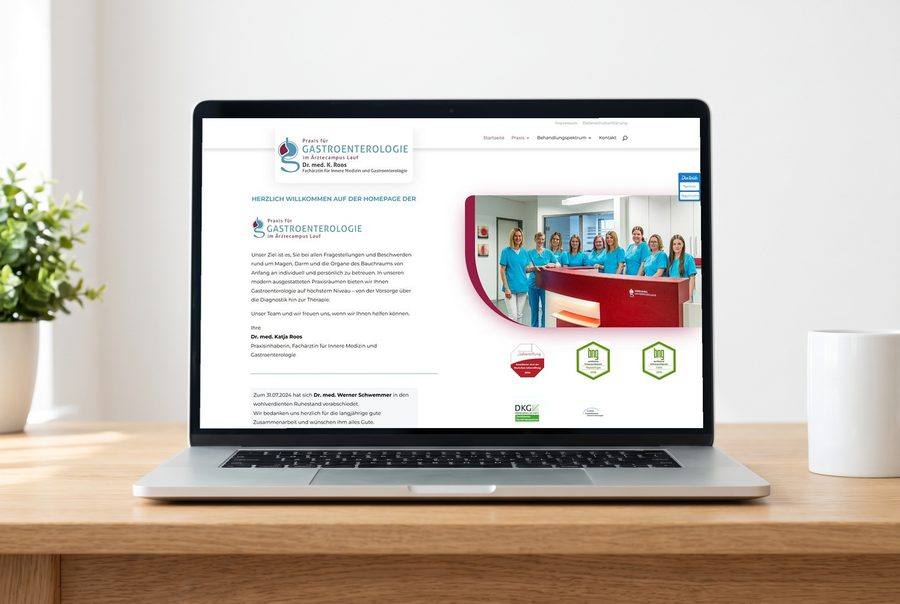 Webdesign für Praxis für Gastroenterologie Lauf