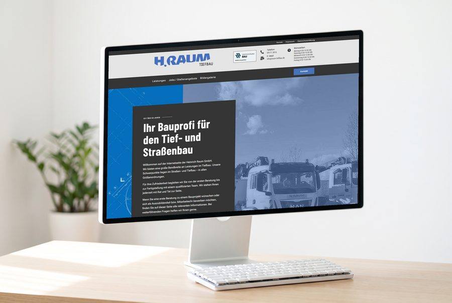Webdesign für Raum Tiefbau
