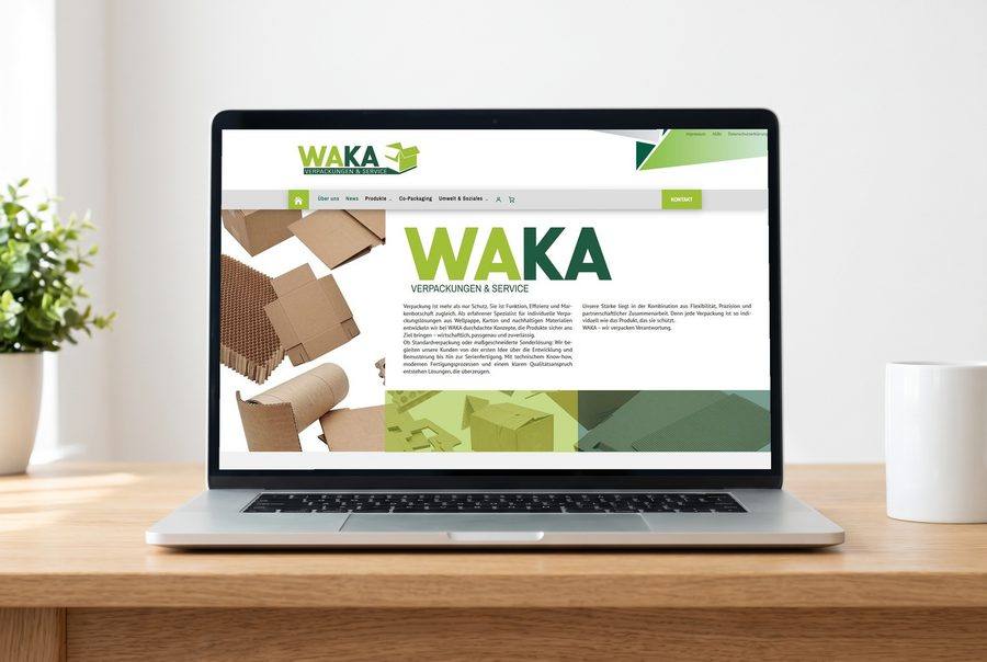 Webdesign für WAKA Verpackungen