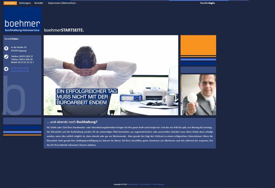 Webdesign für Büro Boehmer