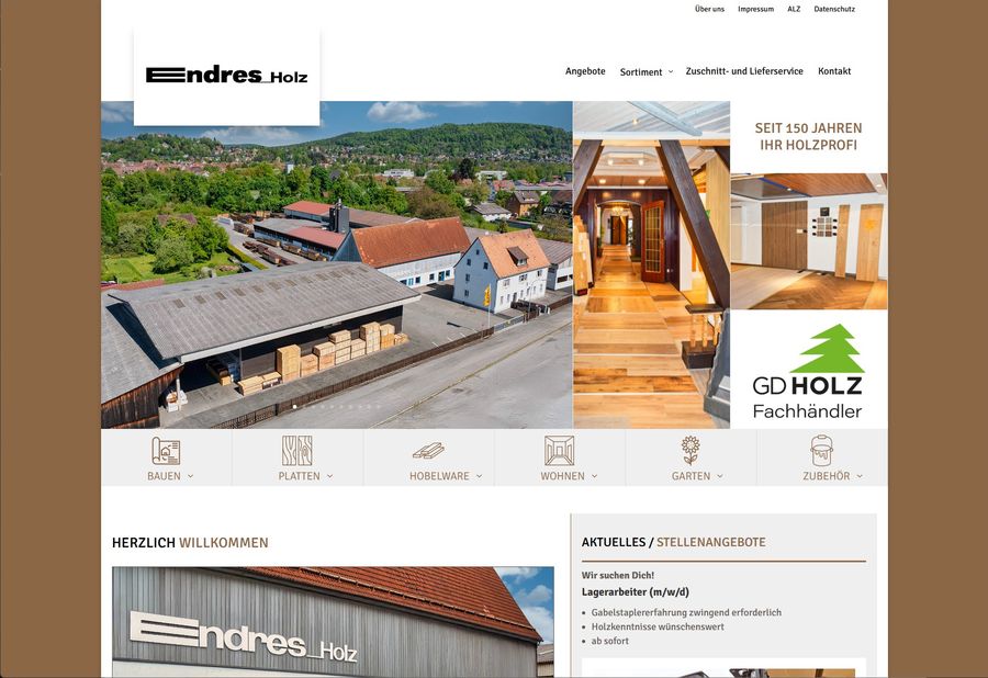 Webdesign für Endres Holz