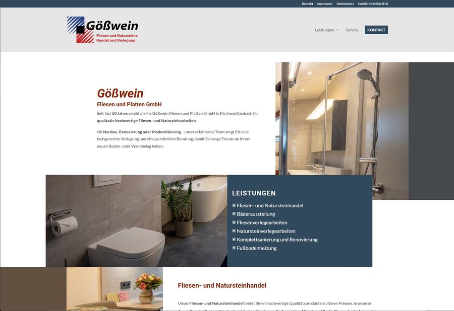 Webdesign für Fliesen Gößwein