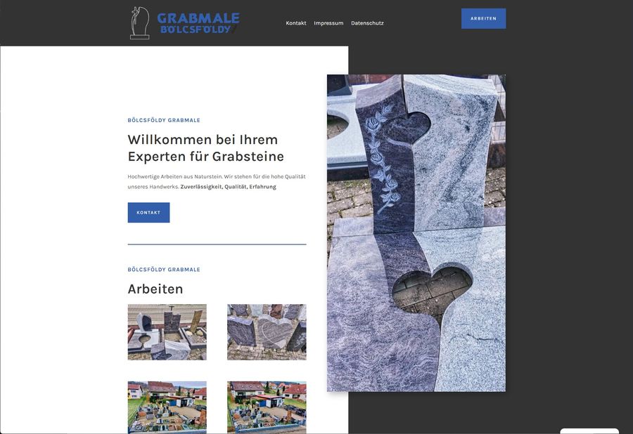 Webdesign für Grabmale Bölcsföldy