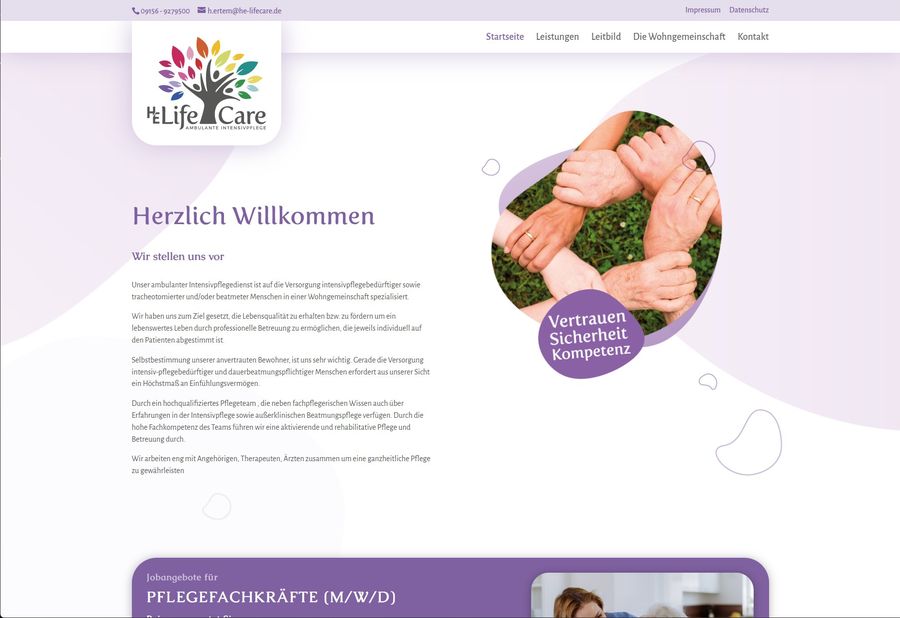 Webdesign für LifeCare