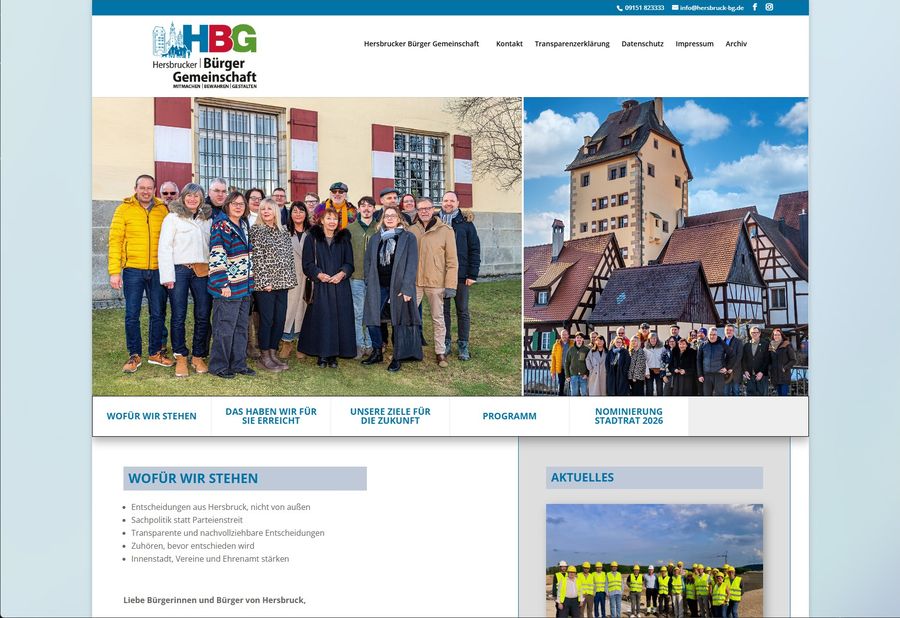 Webdesign für Hersbrucker Bürgergemeinschaft