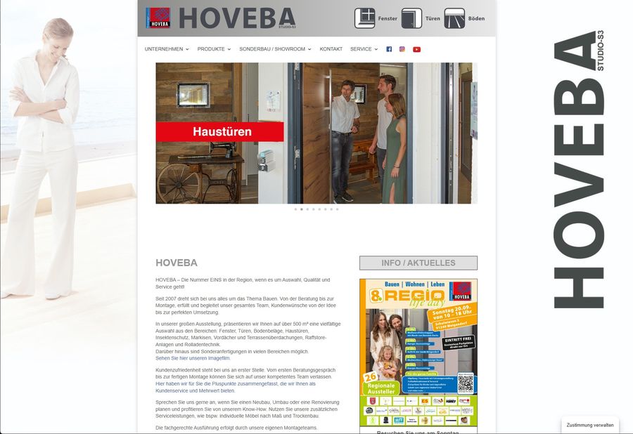 Webdesign für HOVEBA Bauelemente