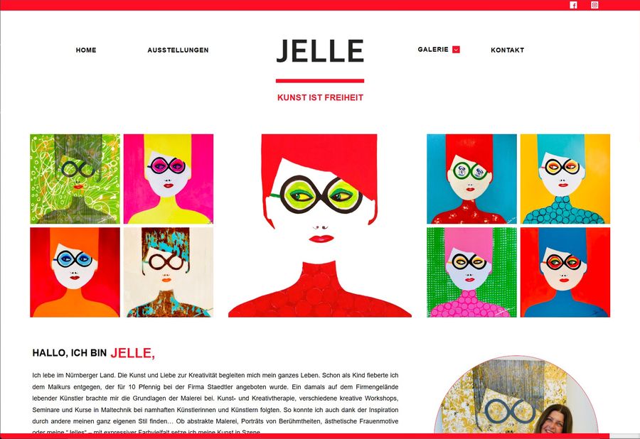 Webdesign für JELLE Kunst