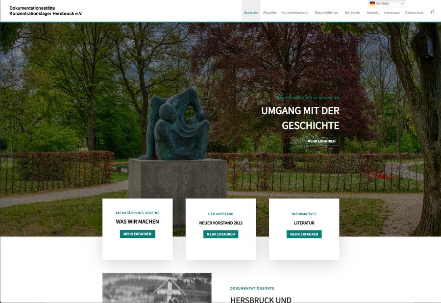Webdesign für Dokumentationsstätte KZ Hersbruck