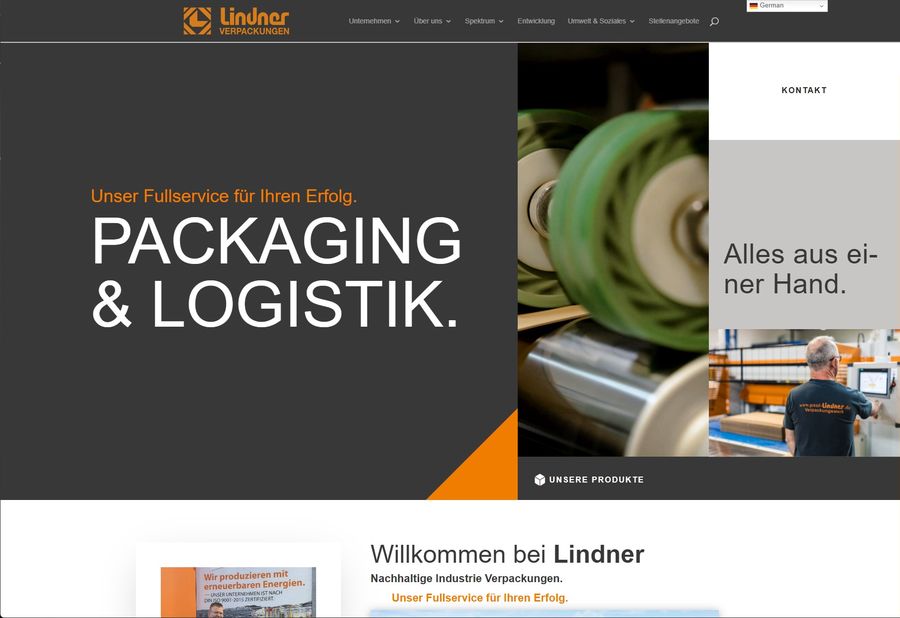 Webdesign für Paul Lindner Verpackungen