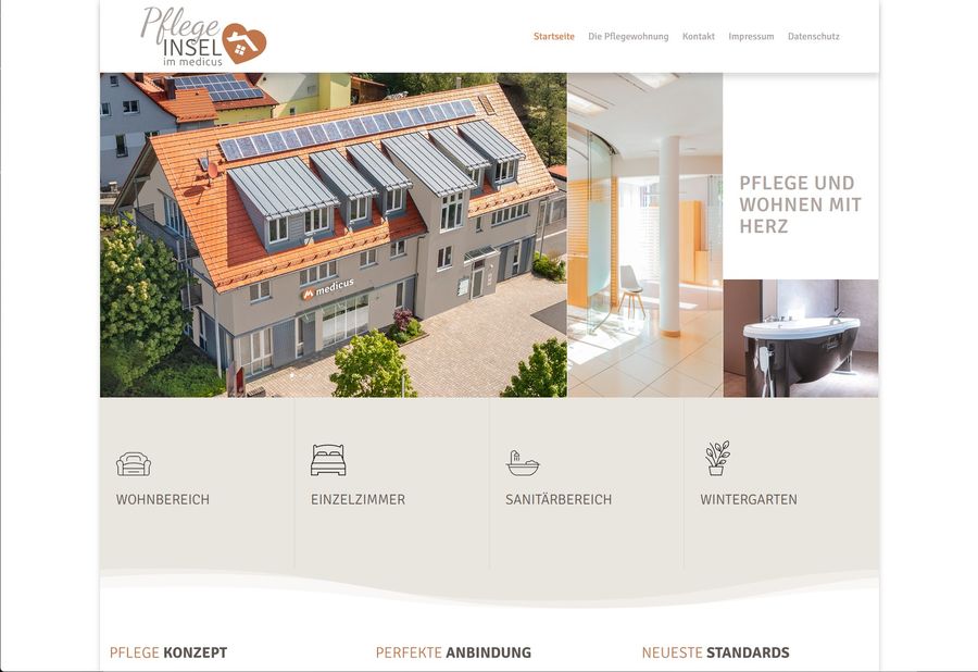 Webdesign für Pflegeinsel Neuhaus