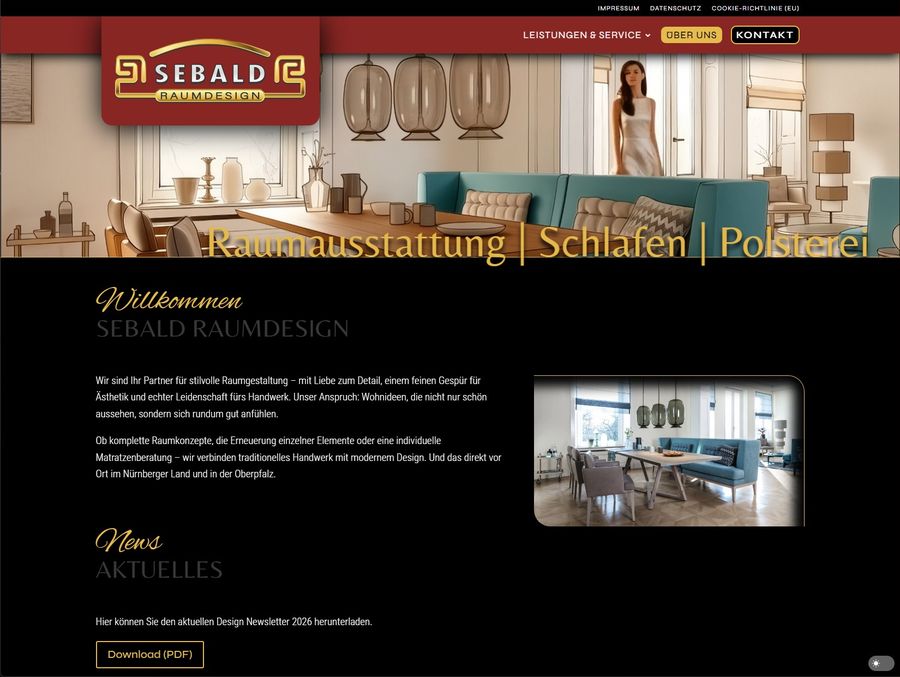 Webdesign für Sebald Raumdesign