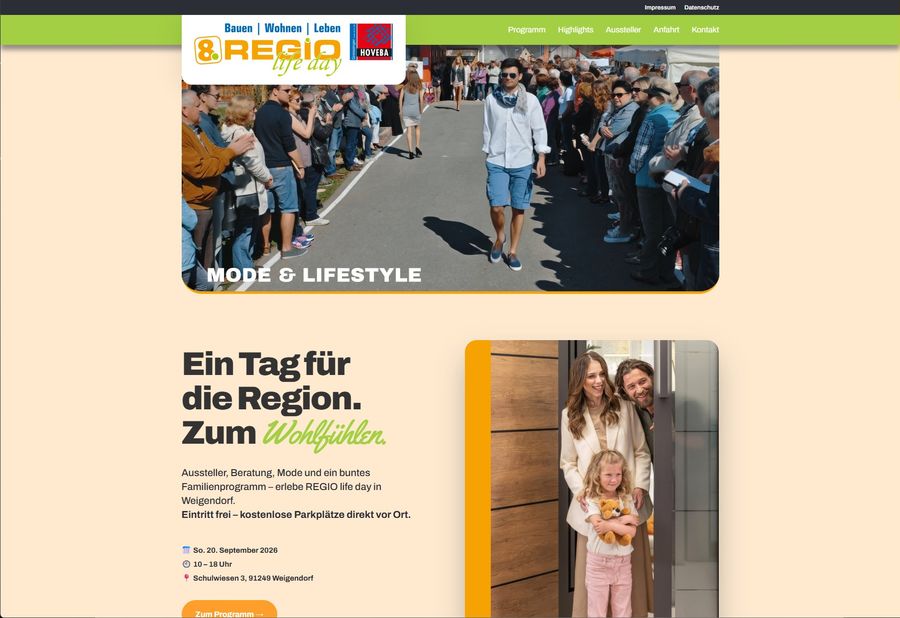 Webdesign für REGIO Life Day